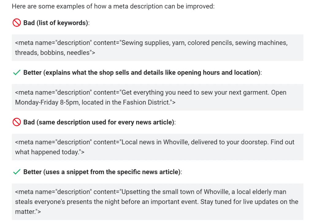 meta description best practice