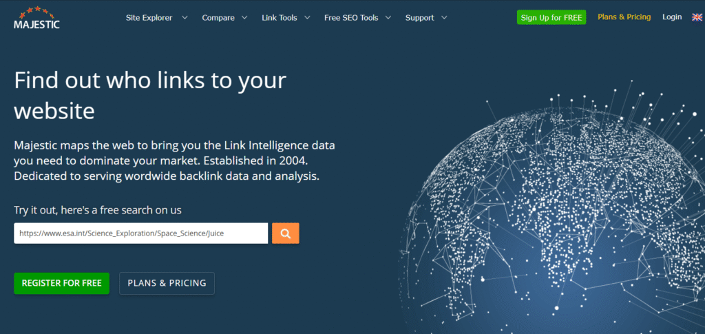 Majestic specialize in Backlink monitoring