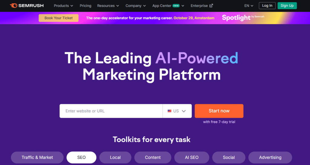 SEMrush Backlink Analytics